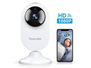 Tovendor Mini Smart Home Camera, 1080P 2.4G WiFi Security Camera Wide Angle Nanny Baby Pet Monitor with Two Way Audio, Cloud Storage, Night Vision, Motion Detection