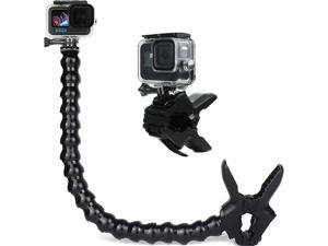 Jaws Flex Clamp Mount with Adjustable Gooseneck 19Section Compatible with Go Pro Hero 1110 9 8 7 6 5 4 Session 3 3 2 1 Max Fusion DJI Osmo Action Cameras