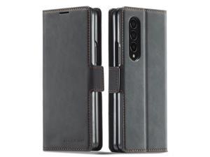 Samsung Galaxy Galaxy Z Fold 4 Case Premium PU Leather Cover TPU Bumper with Card Holder Kickstand Hidden Magnetic Shockproof Flip Wallet Case for Galaxy Z Fold 4 5G 2022 Released