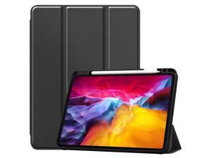 MacCase Premium Leather 2021 iPad Pro 12.9 5th Generation Folio Case with Magnetic Accessory System - Black