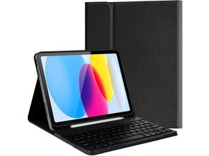 Keyboard Case for iPad 10th Generation 2022, Model A2696 A2757 A2777 Wireless Detachable Keyboard with Premium Protective Cover with Pencil Holder