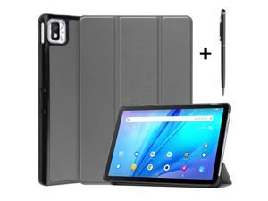 TCL Tab 10s 101 inch 9080G Case 2021 Trifold Slim Smart Stand Cover Hard Shell for 80 Nokia Tablet T10 2022 Release with Universal Stylus Pen Gray