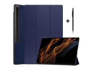 Samsung Galaxy Tab S9 Ultra 2023  Galaxy S8 Ultra 2022 146 inch with S Pen Holder Slim Stand Protective Cases Smart Folio Cover with Universal Stylus Pen Blue
