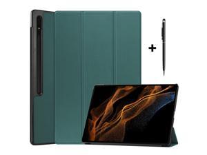 Samsung Galaxy Tab S9 Ultra 2023  Galaxy S8 Ultra 2022 146 inch with S Pen Holder Slim Stand Protective Cases Smart Folio Cover with Universal Stylus Pen Dark Green