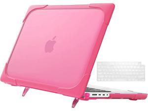Compatible with MacBook Pro 16 Inch Case 2023 2021 2022 Release A2780 A2485 M2 M1 ProMax  Retina  Touch ID Heavy Duty Plastic Hard Shell Case with Fold Kickstand  Keyboard Cover Skin Rose Red