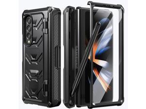 For Samsung Galaxy Z Fold 4 Case with S Pen Holder Builtin Kickstand  Screen Protector 360 FullBody  Hinge Protection Rugged Heavy Duty Phone Cover for Galaxy Z Fold 4 2022 5G