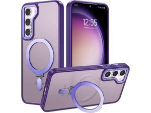 For Samsung Galaxy S23 Plus Case with Magnetic Invisible Stand Compatible with Mag Safe Shockproof Slim Translucent Matte Cases for Samsung Galaxy S23 Plus 66 inch Purple