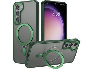 For Samsung Galaxy S23 Case with Magnetic Invisible Stand Compatible with Magsafe Shockproof Slim Translucent Matte Cases for Samsung Galaxy S23 61 inch Green