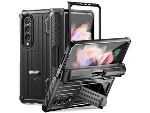 Case for Samsung Galaxy Z Fold 3 5G 2021 MilitaryGrade FullBody Shockproof Rugged Bumper Case Cover with Builtin Screen Protector  Kickstand  S Pen Slot