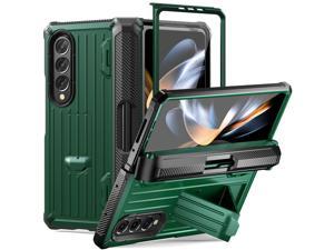 Case for Samsung Galaxy Z Fold 4 2022 5G MilitaryGrade FullBody Shockproof Rugged Bumper Case Cover with Builtin Screen Protector  Kickstand  S Pen Slot Army Green