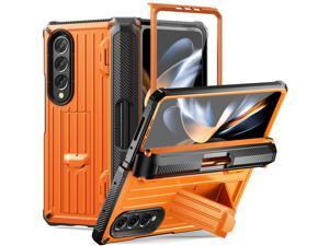 Case for Samsung Galaxy Z Fold 4 2022 5G MilitaryGrade FullBody Shockproof Rugged Bumper Case Cover with Builtin Screen Protector  Kickstand  S Pen Slot Orange