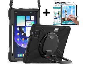 Case for Xiaomi Mi Pad 6  6 Pro 11 Inch 2023  Heavy Duty Protective Shockproof Cover with S Pen Holder  Hand Strap  Kickstand and Shoulder Strap Black