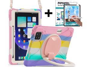 Case for Xiaomi Mi Pad 6  6 Pro 11 Inch 2023  Heavy Duty Protective Shockproof Cover with S Pen Holder  Hand Strap  Kickstand and Shoulder Strap Pink