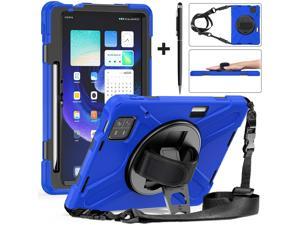 Protective Case for Xiaomi Mi Pad 6  6 Pro 11 Inch 2023 with Stylus Holder  Kickstand Portable Heavy Duty Hybrid ShockProof Cover with 360 Rotatable Handle Shoulder Strap Stylus Pen Blue