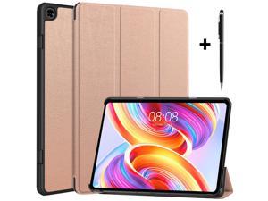 Case for TECLAST T50 11 inch  Tri fold Slim Lightweight Hard Shell Smart Protective Cover with MultiAngle Stand Universal Stylus Pen Rose Gold