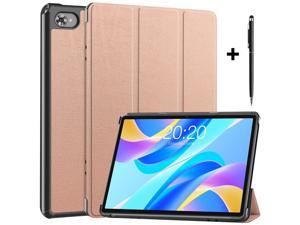 Case for Teclast M40 Plus 101 inch  P30S 101 inch  P40HD 101 inch Tri fold Slim Lightweight Hard Shell Smart Protective Cover with MultiAngle Stand Universal Stylus Pen Rose Gold