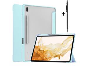 Case For Samsung Galaxy Tab S8 Plus 124 2022 SMX800X806  Tab S7 FE 2021  Tab S7 Plus 2020 124 inch with S Pen Holder Stylus Pen Transparent Back Smart Stand Cover with Auto WakeSleep