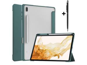Case For Samsung Galaxy Tab S8 Plus 124 2022 SMX800X806  Tab S7 FE 2021  Tab S7 Plus 2020 124 inch with S Pen Holder Stylus Pen Transparent Back Smart Stand Cover with Auto WakeSleep