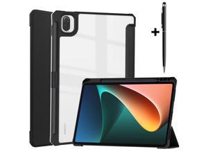Case For Xiaomi Pad 5  Pad 5 Pro 11 Inch Transparent Hard Back Cover Trifold Smart Stand Cover with Pen Holder Stylus Pen Auto WakeSleep