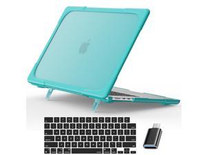 Compatible with MacBook Air 15 inch Case 2023 Release A2941 M2 Chip with Liquid Retina Display Touch ID Heavy Duty Rugged Hard Shell Shockproof Cover with Keyboard Skin Type C Adapter Blue