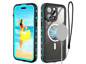 for iPhone 14 Pro Max Case Waterproof Compatible with Magsafe Magnetic Protective iPhone 14 Pro Max Phone Case Water Proof Mag Safe Magnet Shockproof Full Body Clear with Screen Protector Blue