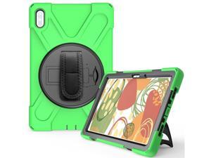 Huawei MatePad 104 inch 2020 2022 Case with Pencil Holder Rotatable Kickstand Hand Strap and Shoulder Belt Shockproof Protective Cover Green