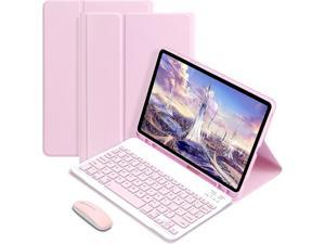 Keyboard Case with Wireless Mouse Combo for Galaxy Tab S6 Lite 104 inch 20222020 Model SMP610P613P615P619 Smart Folio Cover with Magnetic Detachable Wireless Keyboard and Mice Pink
