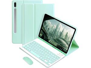 Keyboard Case with Wireless Mouse Combo for Galaxy Tab S6 Lite 104 inch 20222020 Model SMP610P613P615P619 Smart Folio Cover with Magnetic Detachable Wireless Keyboard and Mice Mint Green