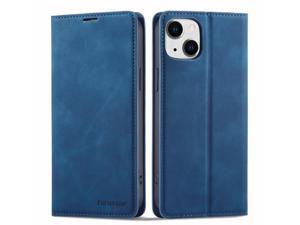 Case for iPhone 15 Plus 67 inch Premium PU Leather Cover with Card Holder Kickstand Shockproof Flip Wallet Cover Blue
