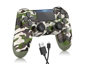 Wireless Controller for PS4 /Pro /Slim, with Smooth Joystick Control/Dual Vibration/Precise Touch Pad, Replacement Remote Gamepad, Support iOS/Android/PC (Green Camo)