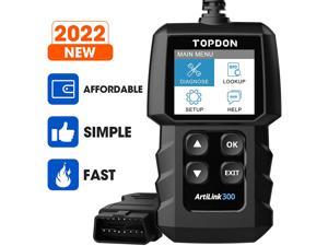 OBD2 Scanner TOPDON AL300 Car Diagnostic Code Reader All OBD2 Functions Check Engine Light Smog Check O2 Sensor Test