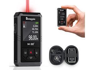 Magpie Pocket Laser Distance Measure M-30+ 98ft/30M. Rechargeable Mini Laser Tape Meter, Compact Laser Distance Meter Digital Tape