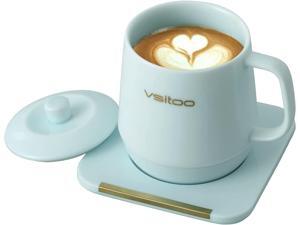 VSITOO Coffee Mug Warmer&Mug Set, App Temperature Control Smart Mug for Desk, Heated Ceramic Coffee Mug with Auto Shut Off, 12oz, IPX7-Waterproof, Funny Gift Idea