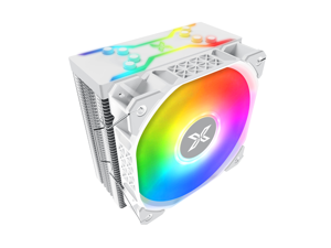 XIGMATEK Air Killer PRO Arctic White CPU Air Cooler / 4 Copper Heat-Pipes Direct Touch Technology / PWM 12cm ARGB Fan / Colorfol ARGB LED Top Cover / Anti-Vibration Motor Minimizes Vibration And Noise