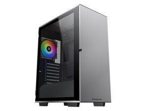 XIGMATEK LUX A Shadow Black PC Case 4pcs Pre-installed ARGB Fan Galaxy II Fan Control Kit Tempered Glass Side Panel ATX Mid Tower Computer Case