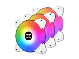 XIGMATEK Galaxy III Essential ARCTIC ARGB 120mm White Silent Case Fan / Addressable RGB Support M/B SYNC / 3 Fan Pack