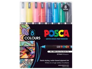 Uni Posca Extra Fine Tip Paint Marker 8pk  Normal Colours