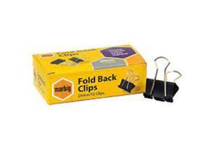 Marbig Fold Back Clips 12box Black  25mm