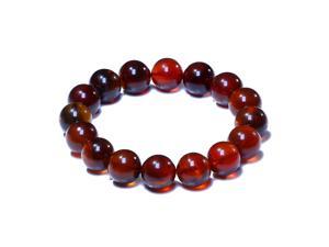 11mm Real Baltic Amber Bracelet for Adults (Women/Men), 100% Polished Certified Natural Amber Stone, Handmade in Poland Jewelry