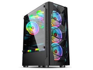 ALAMENGDA Ice Diamond -High Airflow Honeycomb Full-metal Mesh Design, ATX Mid-Tower, Digital-RGB Lighting, Support 120mm*8 RGB Case Fans, Tempered Glass, Dual System Capable Black