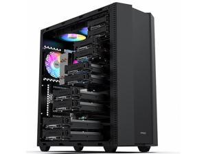 ALAMENGDA BD-1 Airflow Honeycomb Full-metal Design Case,Multi-HDD Drive Server Case, Support ATX/ITX/M-ATX Motherboard, Support 120mm*6 RGB/LED Fans,Support 3 SSD Positon,with 10 HDD Brackets-Black