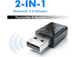2 IN 1 Bluetooth 5.0 Receiver Transmitter Bluetooth Wireless Adapter Audio With 3.5MM AUX Audio For Home TV Car MP3 PC Speaker