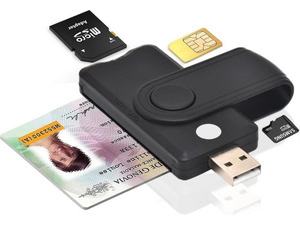 USB 2.0 All-in-One Smart Card Reader SIM SD TF ID IC Smart Card Reader External Card Reader Connector Adapter