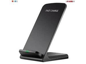 5 Core Upgraded Fast Wireless Charger QiCertified Wireless Charging Stand Compatible With iOS  Android SleepFriendly Adaptive Light Compatible 10W Black 2pcs