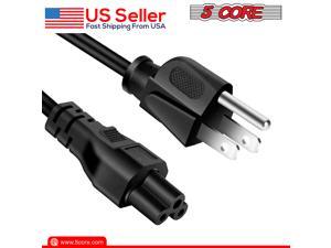 5 Core Extra Long 6ft 3 Prong NonPolarized AC Wall Power Cable Cord for HP Dell Samsung Sony Asus Acer Toshiba Laptop Charger LED LCD Monitor Replacement Power Cord PL 1001