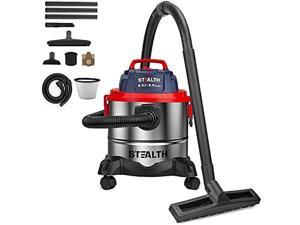 Stealth Wet Dry Vacuum, Portable 5 Gallon 5.5 Peak HP Stainless Steel Shop Vacuum Cleaner, Powerful Suction with Blower 3 in 1 Function Shop Vacs, Ideal for House, Garage, Basement, Workshop