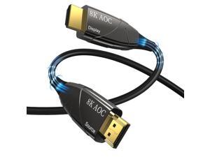 8K Fiber Optic Hdmi 2.1 Cable 33Feet,AUBEAMTO Supports 8K@60Hz 4K@120Hz Ultra High Speed 48Gbps Dynamic HDR, eARC,ARR, Dolby Atmos, Compatible with PS5, Xbox Series X, UHD TV-Gold