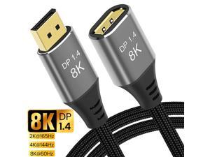 AUBEAMTO 8K DisplayPort 1.4 Extension Cable 3.3Feet, DP to DP(Male to Female) Extension Cable,Male to Female,Supports 8K@60Hz,4K@144Hz High Speed 32.4Gbps HDCP 3D For Laptop/PC/Gaming Monitor/TV
