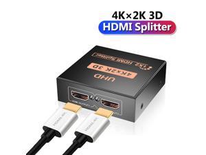 AUBEAMTO HDMI Splitter 1 in 2 Out V1.4 Powered 1x2 Ports Box Supports Full Ultra HD 1080P 4K/2K and 3D Resolutions (1 Input to 2 Outputs)