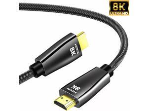 8K HDMI Cable 2.1 10FT, AUBEAMTO Slim 48Gbps High Speed HDMI Braided Cord-4K@120Hz 144Hz 8K@60Hz, HDCP 2.2&2.3, Dynamic HDR,eARC,DTS:X,RTX 3090,Dolby Compatible with Roku TV/HDTV/PS5/Blu-ray 10 ft.